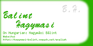 balint hagymasi business card