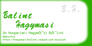 balint hagymasi business card